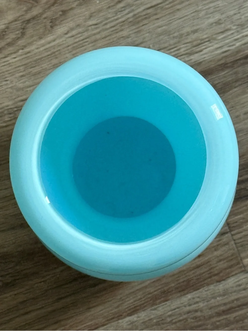 Crate & Barrel Karma Blue Art Glass Hourglass-Shaped Vase